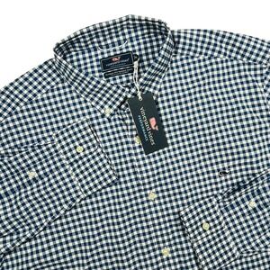 Vineyard Vines Button Down Mens 2XL Blue Gingham Performance Tucker Shirt NWT